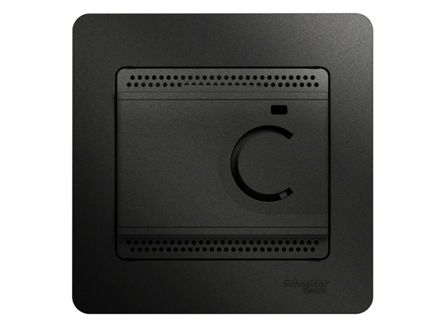 GLOSSA Термостат электронный теплого пола с датчиком 10A антрацит в сборе Schneider Electric GSL000738