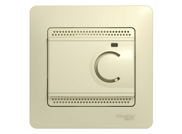 GLOSSA ТЕРМОСТАТ электрон.теплого пола с датчиком,от+5до+50°C,16A,в сборе, БЕЖЕВ Schneider Electric GSL000235