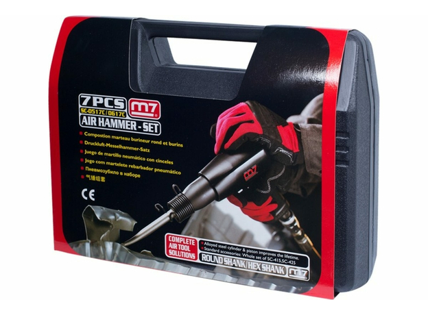 Пневмозубило 10 мм, 3200 уд/мин, с набором насадок, 7 предметов MIGHTY SEVEN SC-0617C