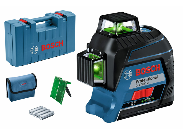 Лазерный нивелир GLL 3-80 G AA + кейс 0601063Y00 BOSCH