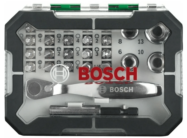 Набор бит-26 с ключом-трещеткой BOSCH 2607017322