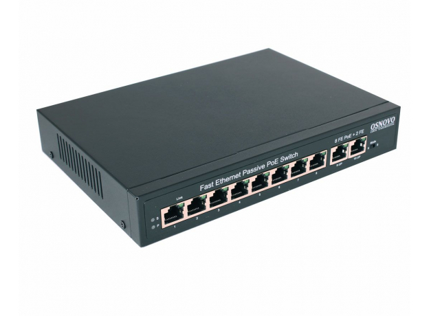 Passive PoE коммутатор Fast Ethernet на 10 портов. SW-21000/A120W OSNOVO