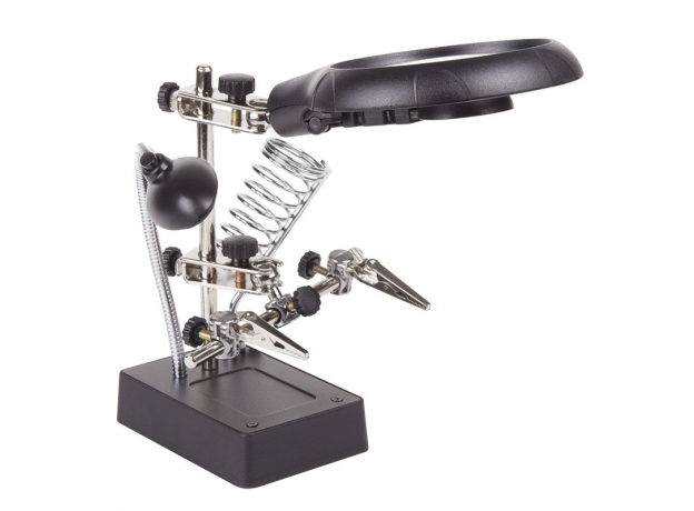 Держатель Третья рука с лупой х2.5 REXANT 12-0250