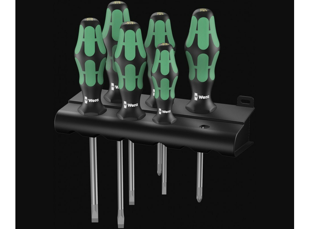 Набор отвёрток Kraftform Plus Lasertip + подставка 334/6 Rack 6 предметов Wera WE-105650