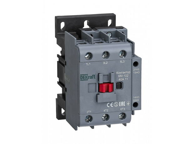 Контактор 40А 220В/230В АС3 АС4 1НО+1НЗ КМ-102 DEKraft 22006DEK