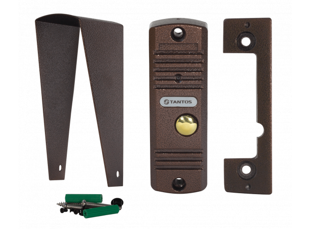 Панель видеодомофона цветная вызывная накладная ИК-подсветка вандалозащищенная WALLE медь Tantos 00-00015501