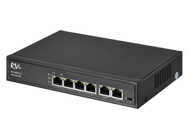 Коммутатор МАС 1К 6 портов 4 PoE 65 Вт 1NS04F-2T RVI