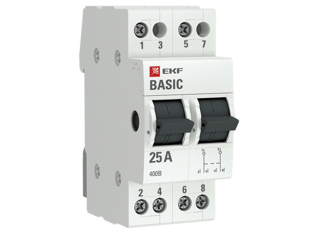 Переключатель трехпозиционный 2P 25А Basic EKF tps-2-25