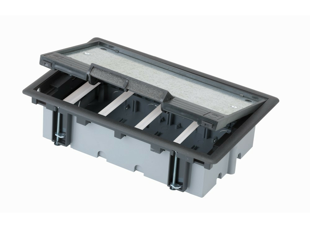 Люк в пол на 4 S-модуля (8 модулей К45), глубина 70-100мм, бетон, металл SF470-14 Simon Connect