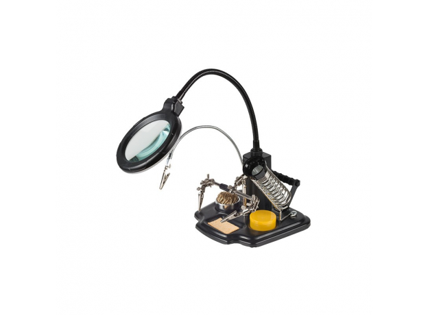 Держатель Третья рука ПРОФИ с лупой х3 REXANT 12-0258