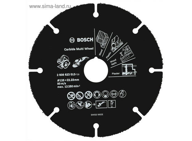 Круг отрезной по дереву для углошлифмашины 125мм BOSCH 2608623013
