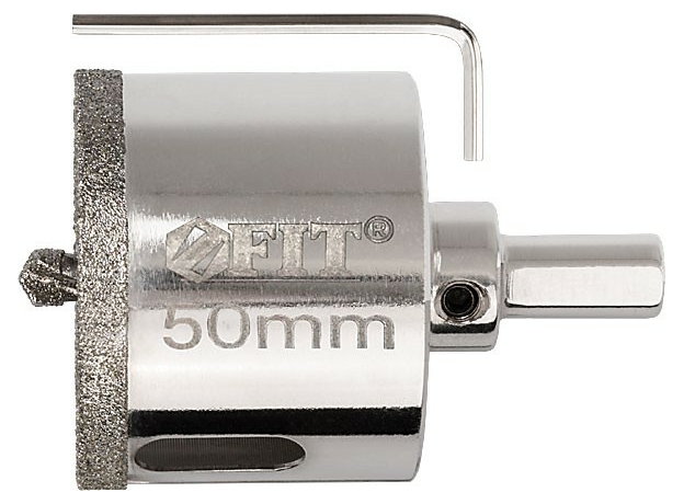 Коронка кольцевая по керамограниту, камню и кафелю алмазная с центровочным сверлом 68х67 мм FIT 16225