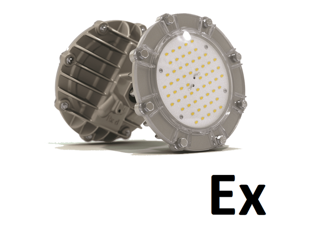 Светильник светодиодный ДСП-22Вт, IP67, 5000К, 2700Лм, взр:1ExsIIT6X, на трубу 3/4, 120°, 220В, Arsenal (АТ-ДСП-33/22-Ex)