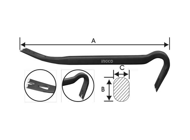 Лом гвоздодер 600мм INGCO INDUSTRIAL HWBA01242