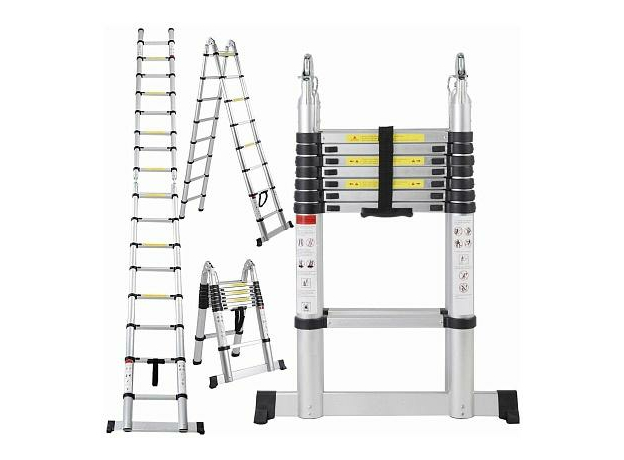 Лестница-стремянка телескопическая алюминиевая СТ-10, 10 ступеней h=3200 мм "Алмаз" SQ1028-0402 TDM