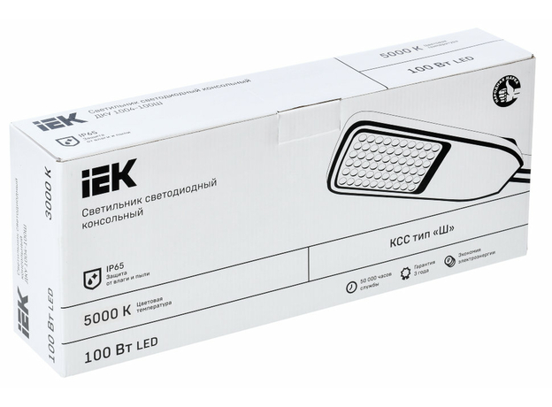 Светильник светодиодный ДКУ 1004-100Ш 5000К IP65 серый IEK