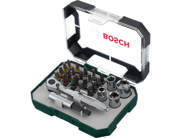 Набор бит-26 с ключом-трещеткой BOSCH 2607017322