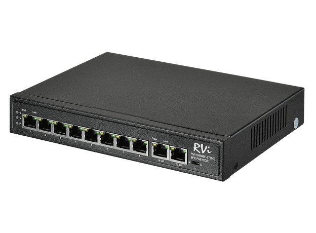 Коммутатор МАС 2К 10 портов (8 PoE) 120 Вт (1NS08F-2T1G) RVI С0000016244