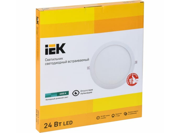 Светильник светодиодный ДВО-24вт 4000К 1680Лм slim белый IEK LDVO0-1609-1-24-4000-K01