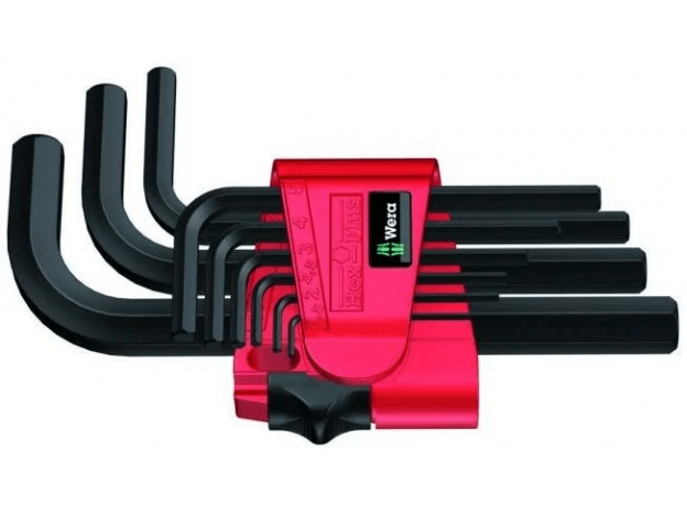 Набор Г-образных ключей 1.5 - 10 мм 9 предметов. 950/9 Hex-Plus BlackLaser 7 Wera WE-021737