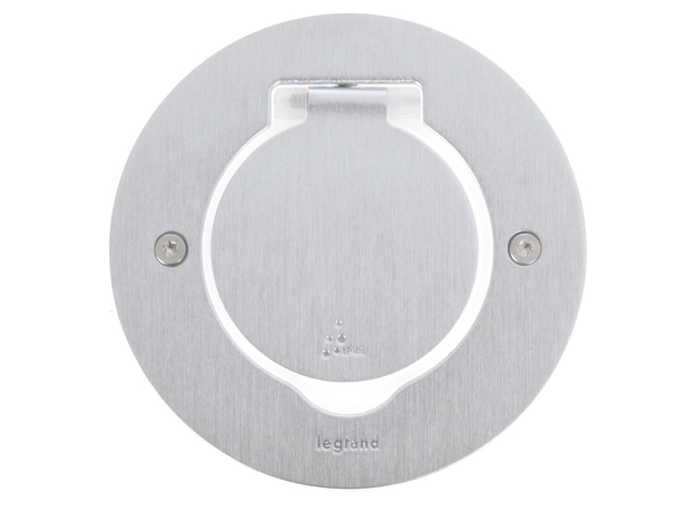 Встраиваемый лючок для розеток круглый IP44 нержавеющая сталь 2м Legrand 089701