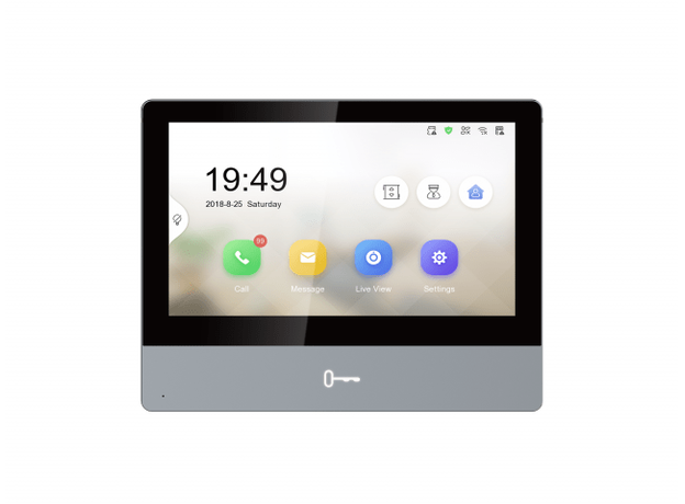 Видеодомофон Hikvision 7 DS-KH8350-WTE1 IP цветной TFT LCD экран с разрешением 1024*600 сенсорные кнопки DS-KH8350-WTE1