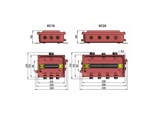 Коробка соединительная КС-20 У2 IP54 пластиковый ввод ЗЭТАРУС