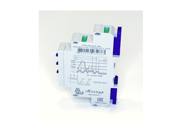 Реле контроля фаз РКФ-М05-1-15 400В~ Меандр 4640016934683