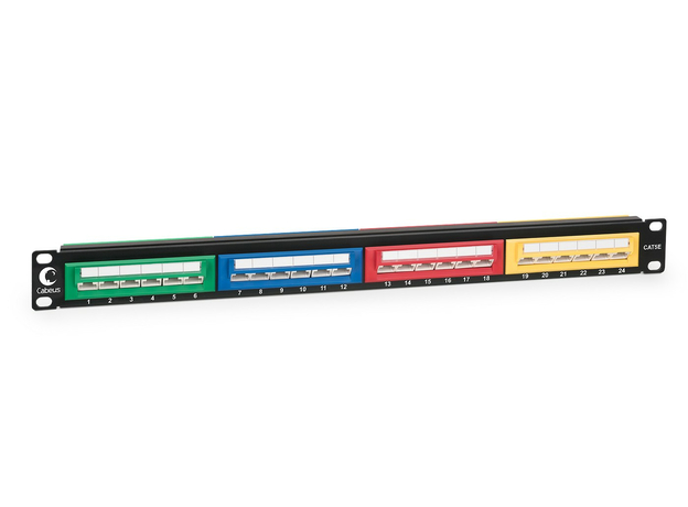 Патч-панель PLCOL-24-Cat.5e-Dual IDC 19' , 24 порта RJ-45, категория 5e, Dual IDC Cabeus 7952c