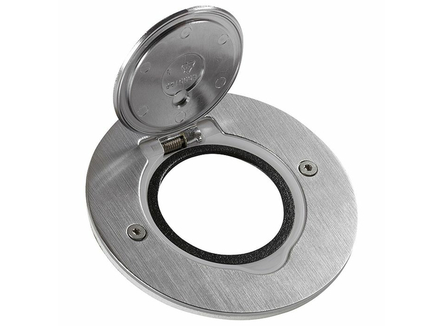 Встраиваемый лючок для розеток круглый IP44 нержавеющая сталь 2м Legrand 089701