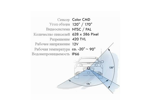 Камера заднего вида Hyundai Santa Fe 2012+ / Creta VDC-104