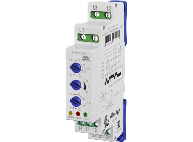 Реле контроля фаз РКФ-М05-1-15 400В~ Меандр 4640016934683