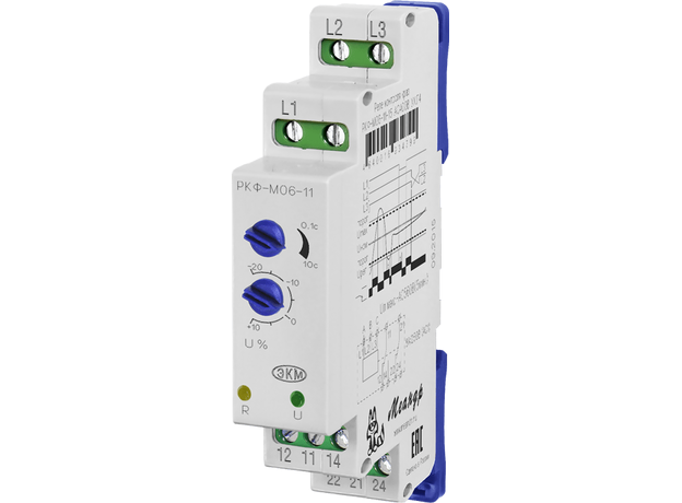 Реле контроля фаз РКФ-М06-11-15 400В Меандр 4640016934799