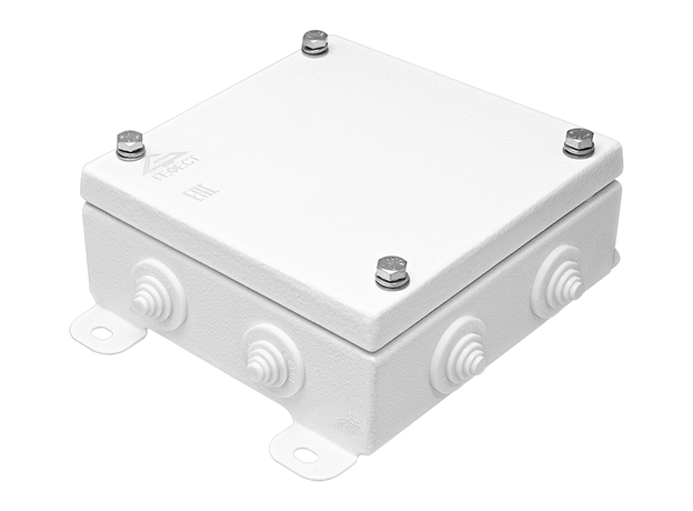 Коробка монтажная КМ IP55-1515, корпус из оцинкованной стали, количество вводов 8 Гефест