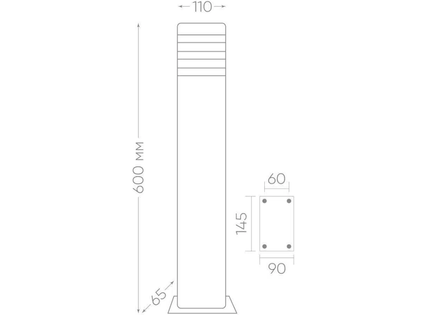 Светильник НТУ-60w столб Е27 IP54 черный (DH0808) FERON