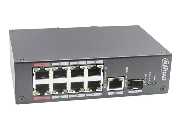 Коммутатор 8-ми портовый неуправляемый 100-мегабитный PoE (DH-PFS3110-8ET-96) Dahua 122117