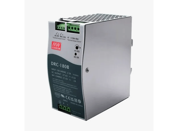 Блок питания AC-DC с функцией UPS, выход 1: 27.6В, 0-3.5 А, выход з/у 27.6В, 1.25А (DRC-180B)