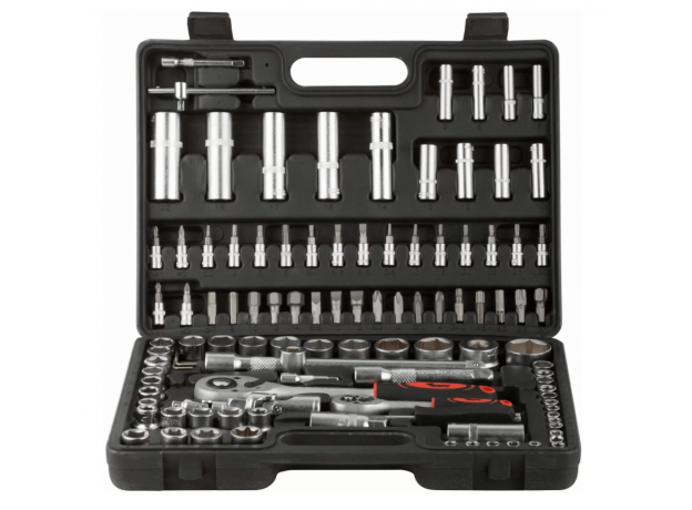 Набор инструмента автомобильный 108 шт CrV 1/2''+1/4'' КУРС 65205