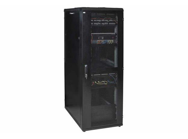 ITK Шкаф серв. 48U 800х1200мм расп. перф. двери черный (ч.1) LS05-48U82-2P2P-Z-1