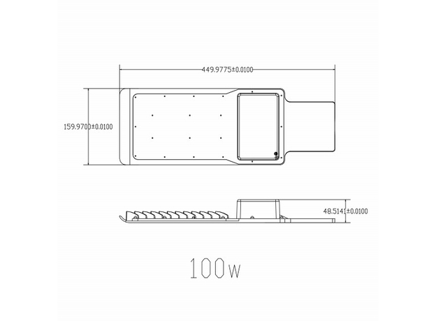 Уличный светильник SPP-503-0-30K-100 100Вт 3000K 10000Лм КСС Ш-с DOB-SMD 48мм