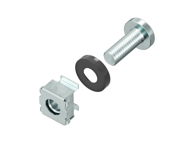 Комплект крепежный для установки 19дюймового профиля в шкаф:Винт, шайба, гайка - комплект крепления 50 шт DKC R5CNS50