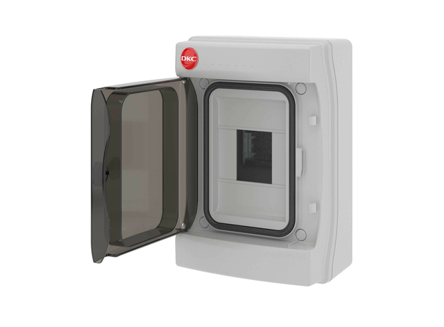 Щит распределительный навесной ЩРн-П-4 IP65 пластиковый прозрачная дверь серый DKC 85604